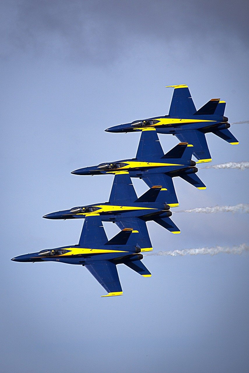 blue angels, airplanes, formation